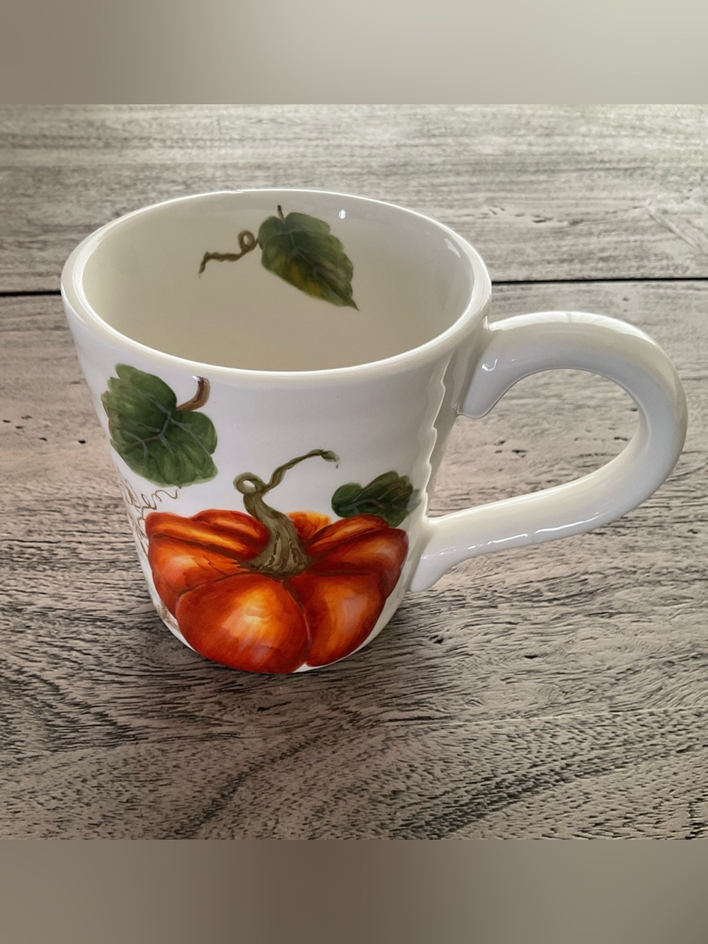 Fall Ceramic Pumpkin Oversized 16 oz Mug or Utensil/Pencil Holder, 4-1/2” High